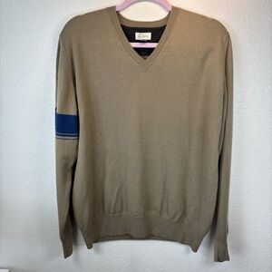 Ibex Wool and Cashmere V Neck Sweater - L